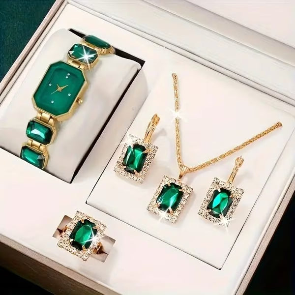 5pcs Women's Watch & Jewelry Set